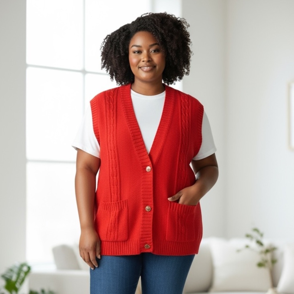 Amanda Scott Cable Knit Sweater Vest